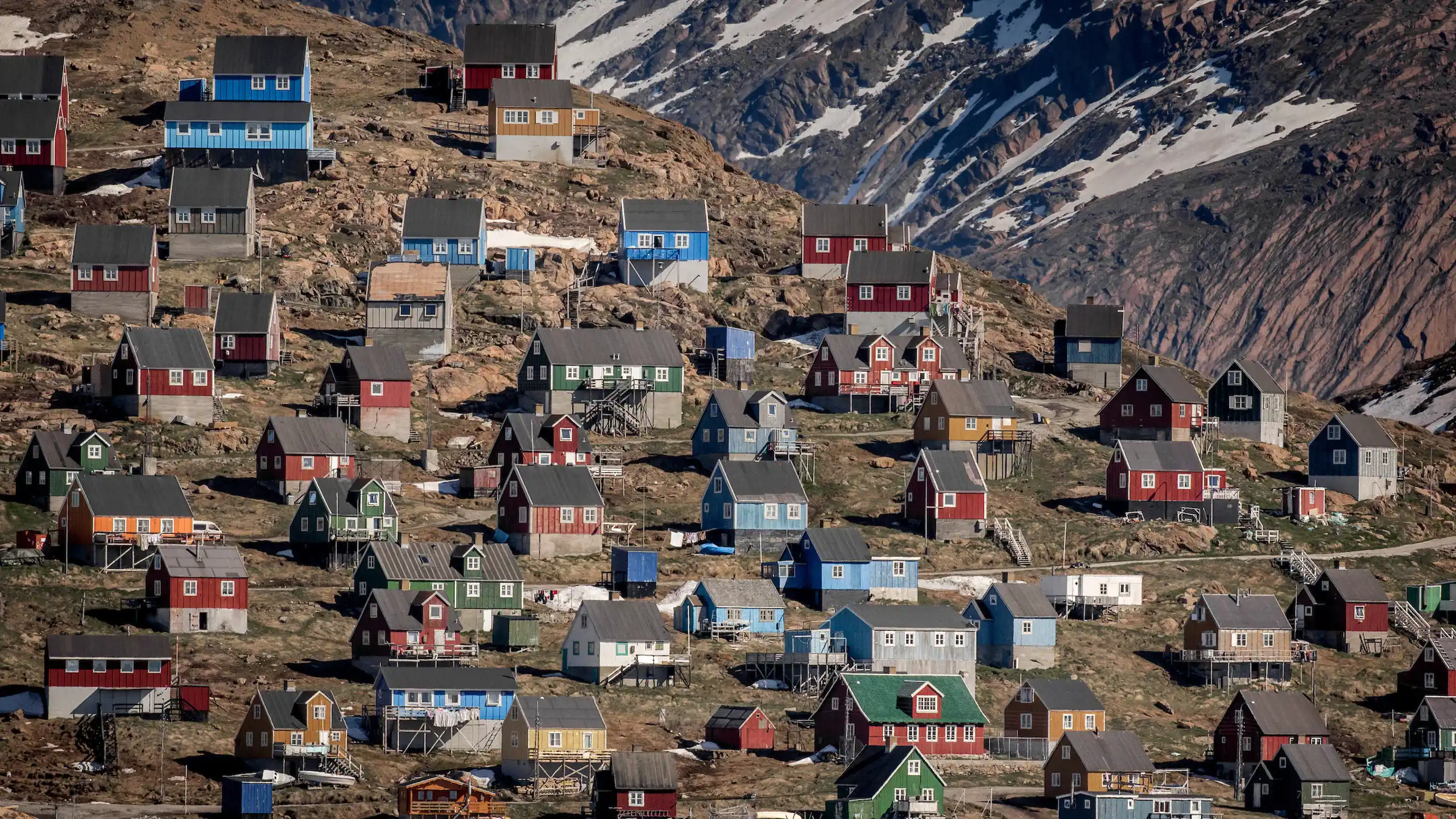 Houses On The Hillside In Upernavik In Greenland (1)