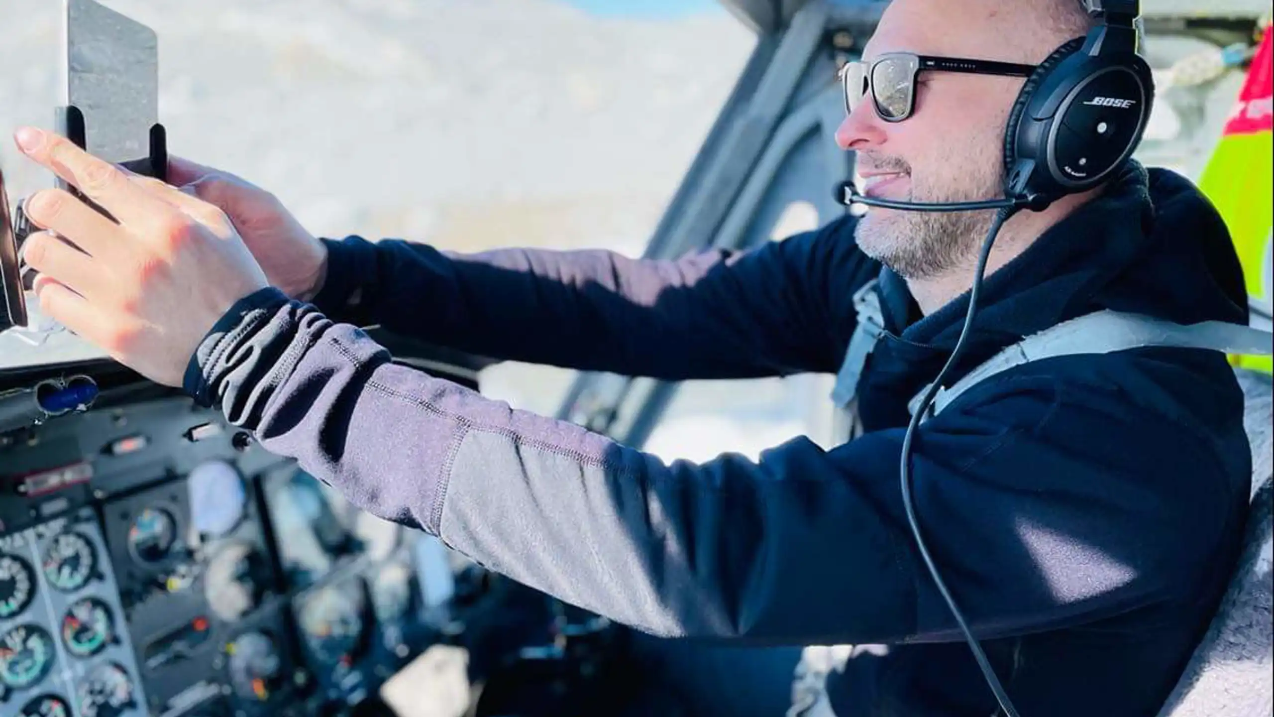 Lars Munch var chefpilot på Bell-212. Foto: Privat