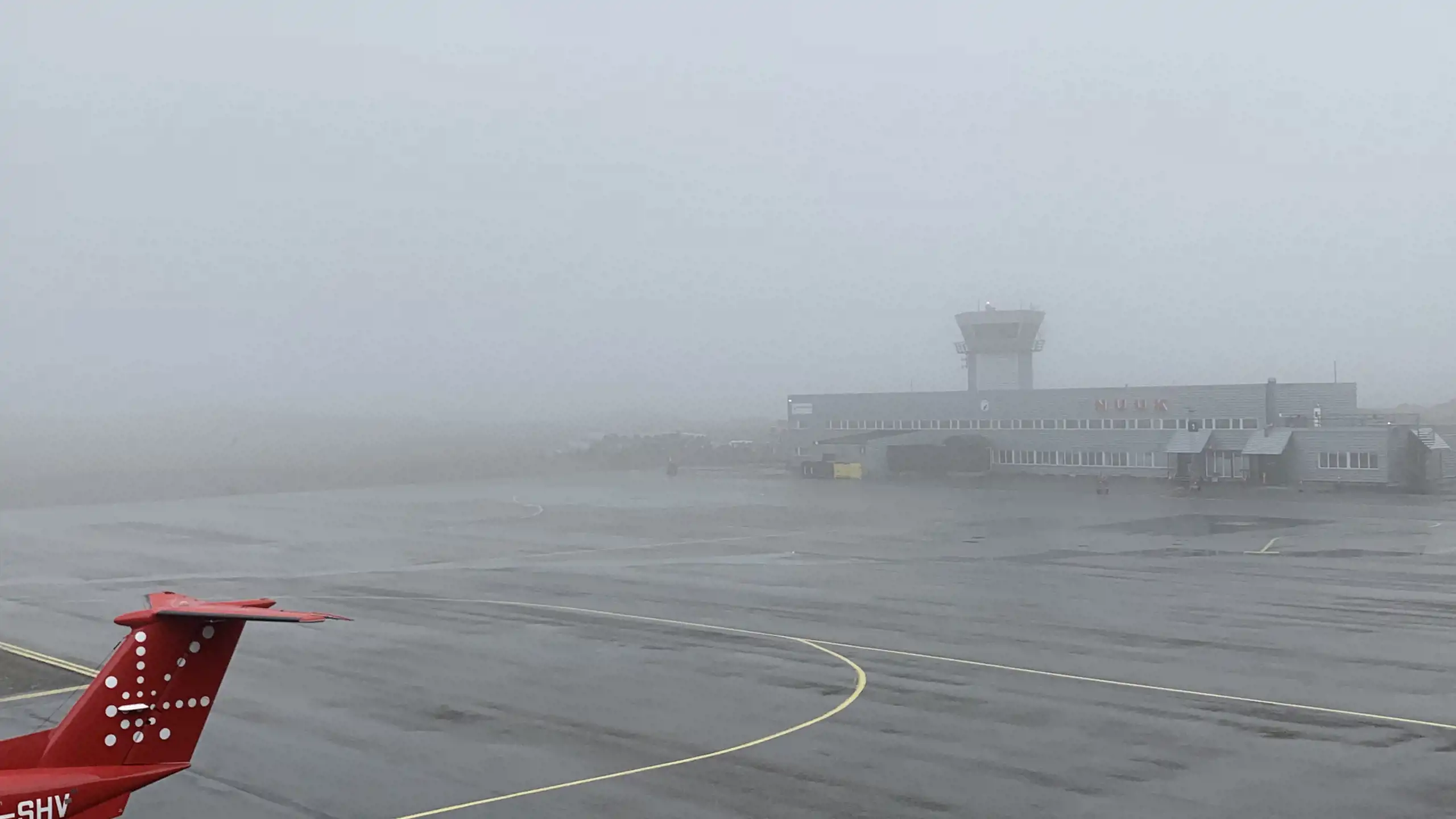 Billede af forpladsen kl. 17.00 taget fra Drifts- og Operationscenteret i Nuuk