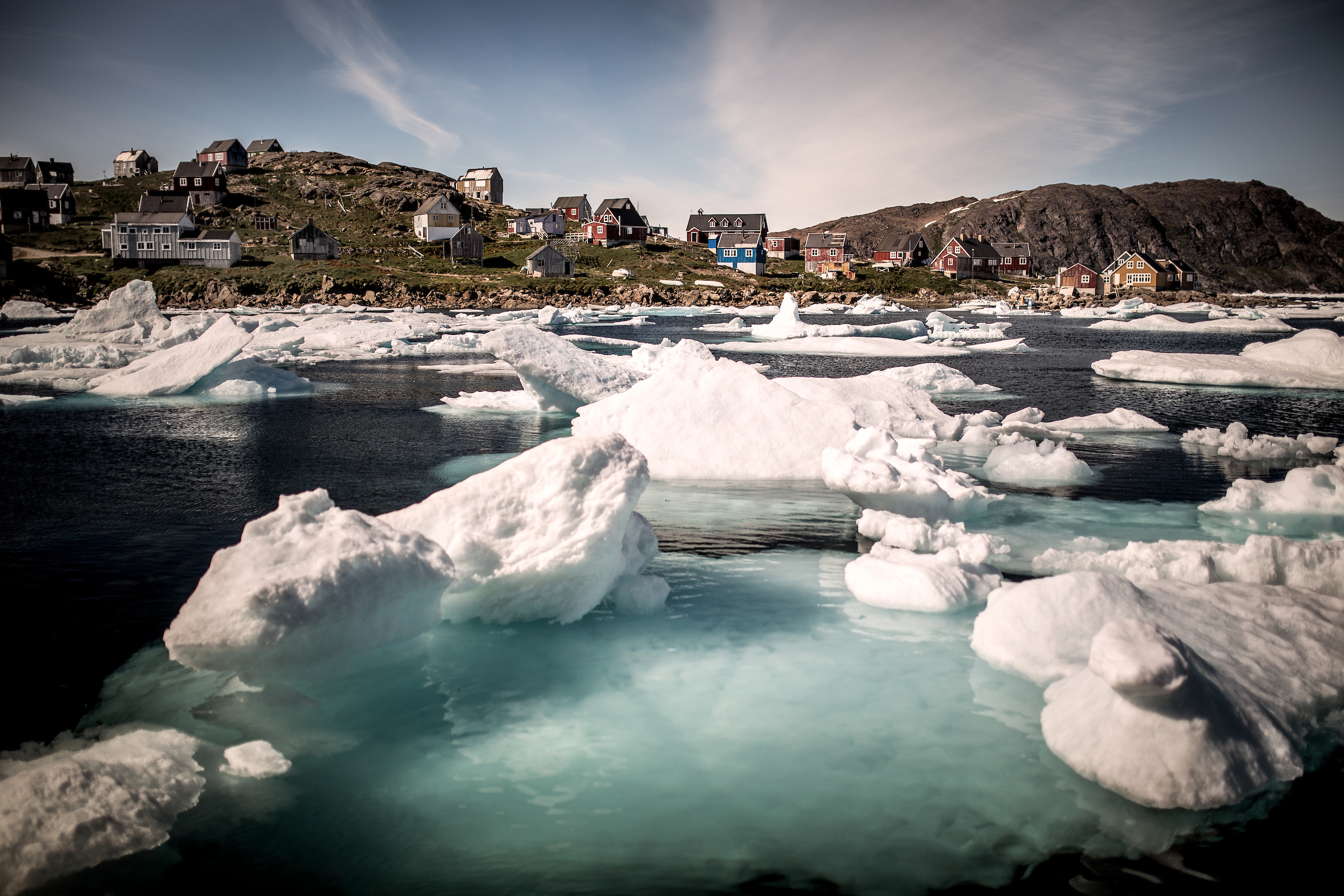 Ice In Kulusuk Harbour In East Greenland