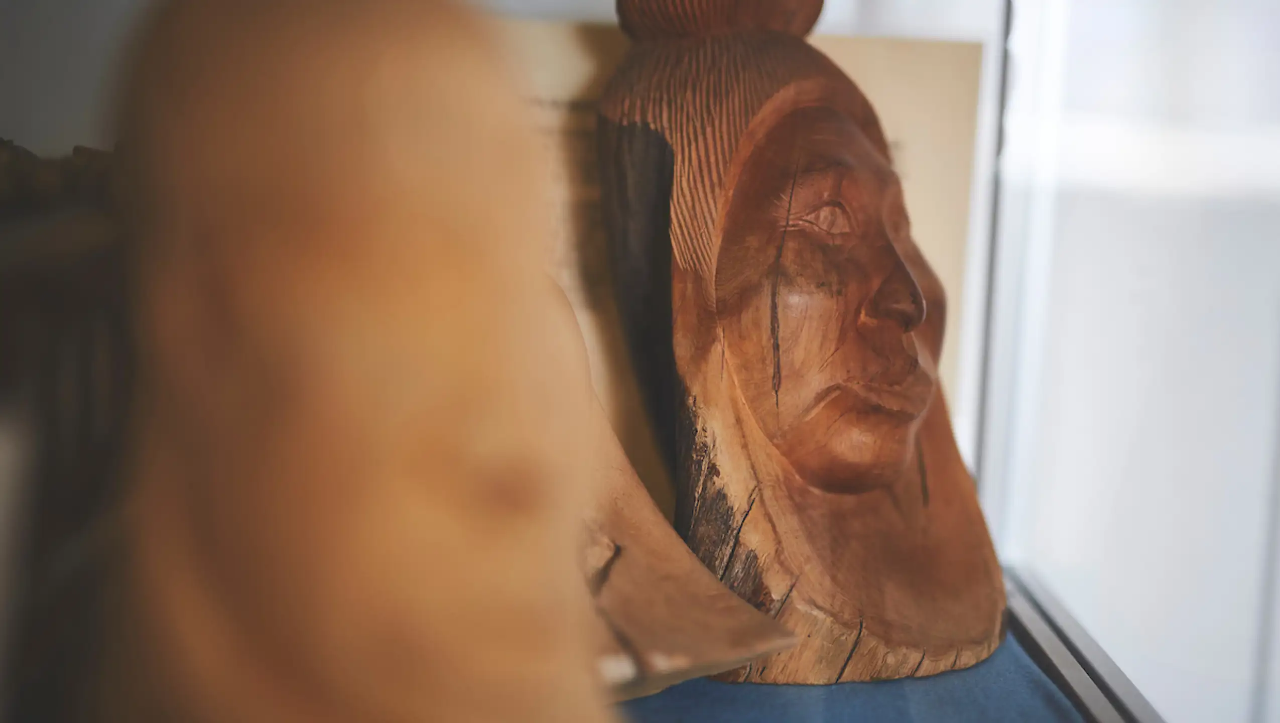 Face Wood Carving, Narsaq Museum. Photo Peter Lindstrom , Visit Greenland