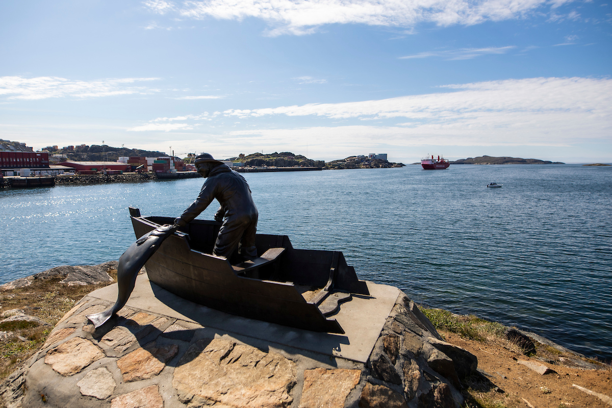 Fisherman Statue Viewpoint In Sisimiut. Photo Aningaaq Rosing Carlsen Visit Greenland